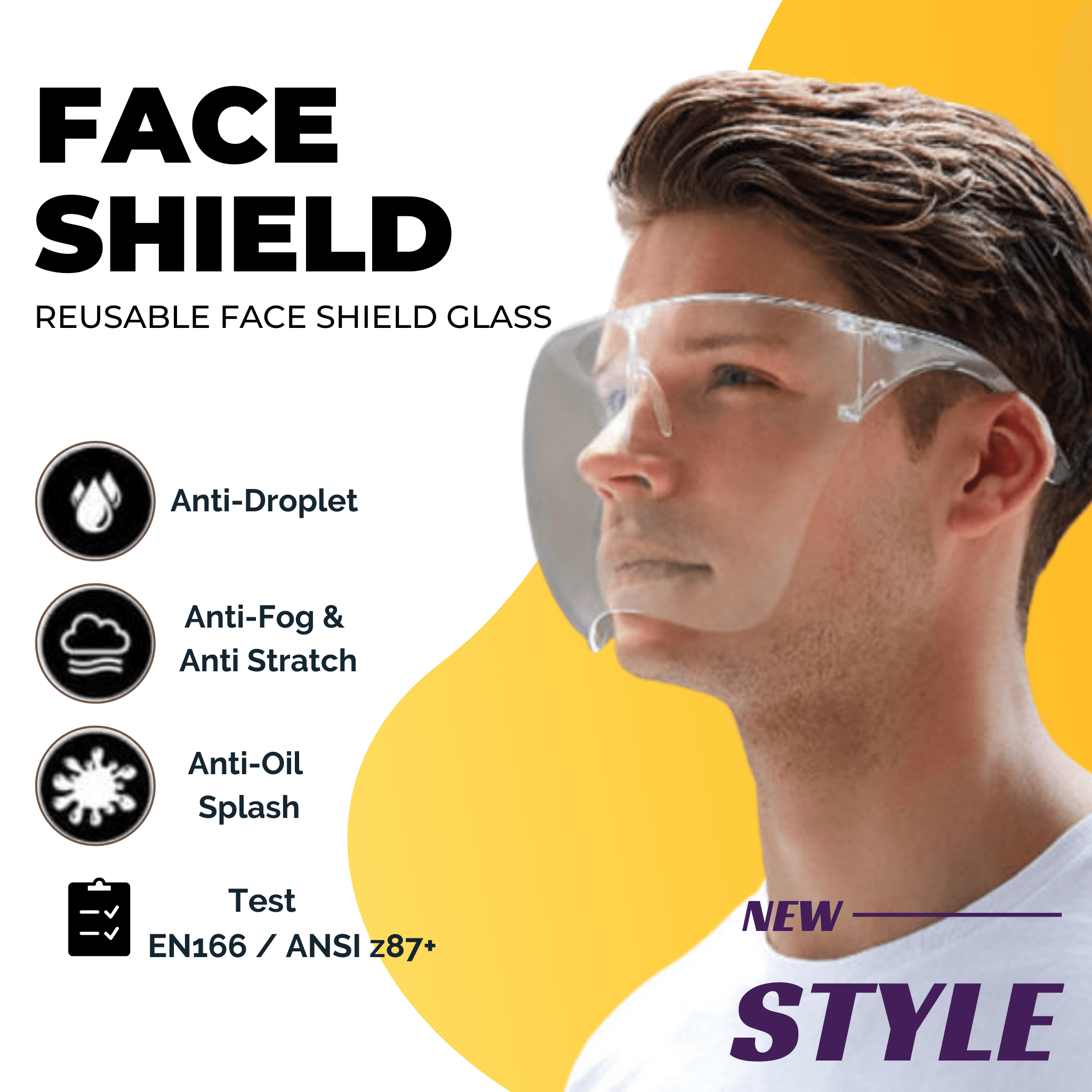 Face Shield Glass - Reusable Clear Face Shield - AeonCare