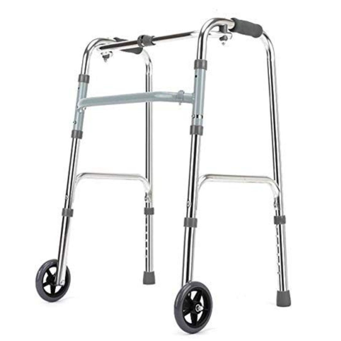 Adult Walker with Wheels - Foldable, Height Adjustable, Reciprocating Walking Frame - AeonCare