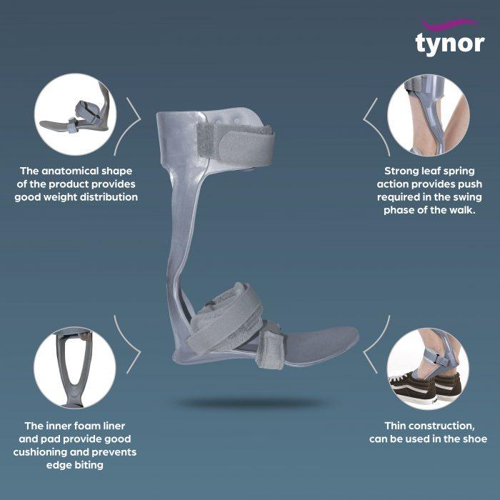 Tynor Foot Drop Splint with Liner Right/Left - AeonCare