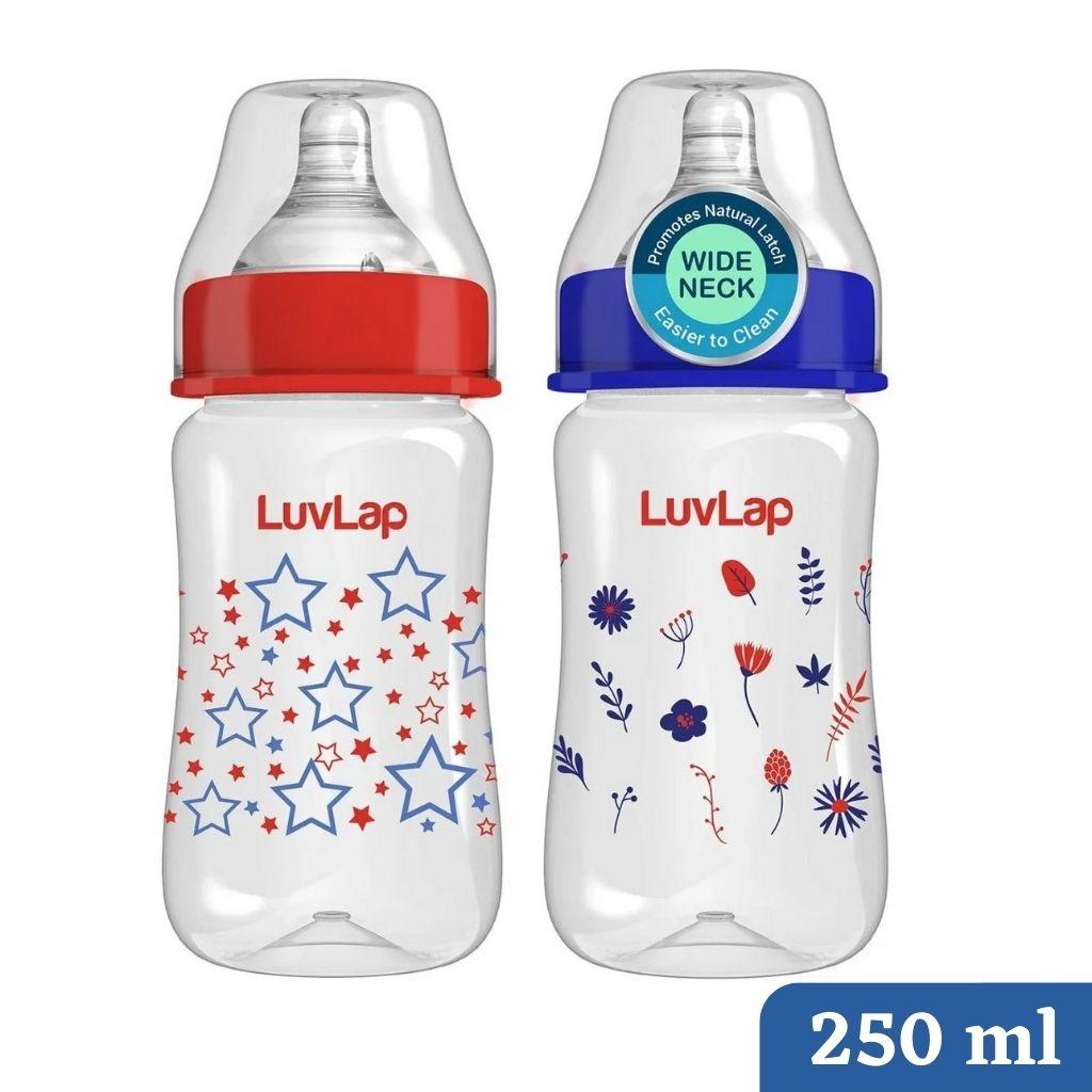 Luvlap Baby Feeding Bottle - Wide Neck Bottle (Pack of 2) - AeonCare