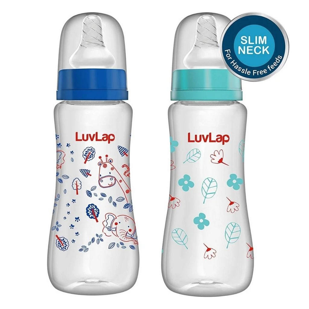 Luvlap Baby Feeding Bottle - Slim/Normal Neck Bottle (Pack of 2)