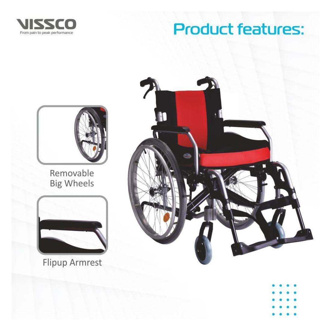 Vissco Superio Aluminium Wheelchair with removal Big Wheels - AeonCare
