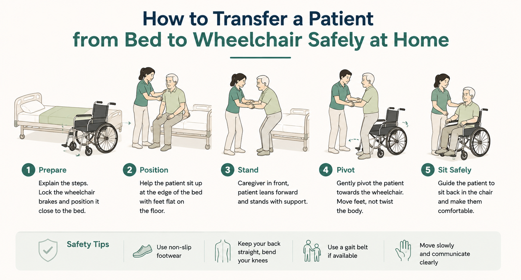 How to Transfer a Patient from Bed to Wheelchair Safely at Home