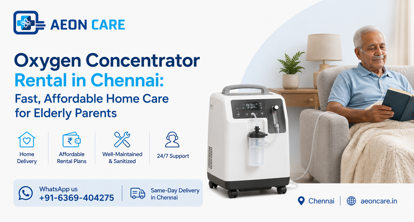 Oxygen Concentrator Rental in Chennai: Fast, Affordable Home Care for Elderly Parents