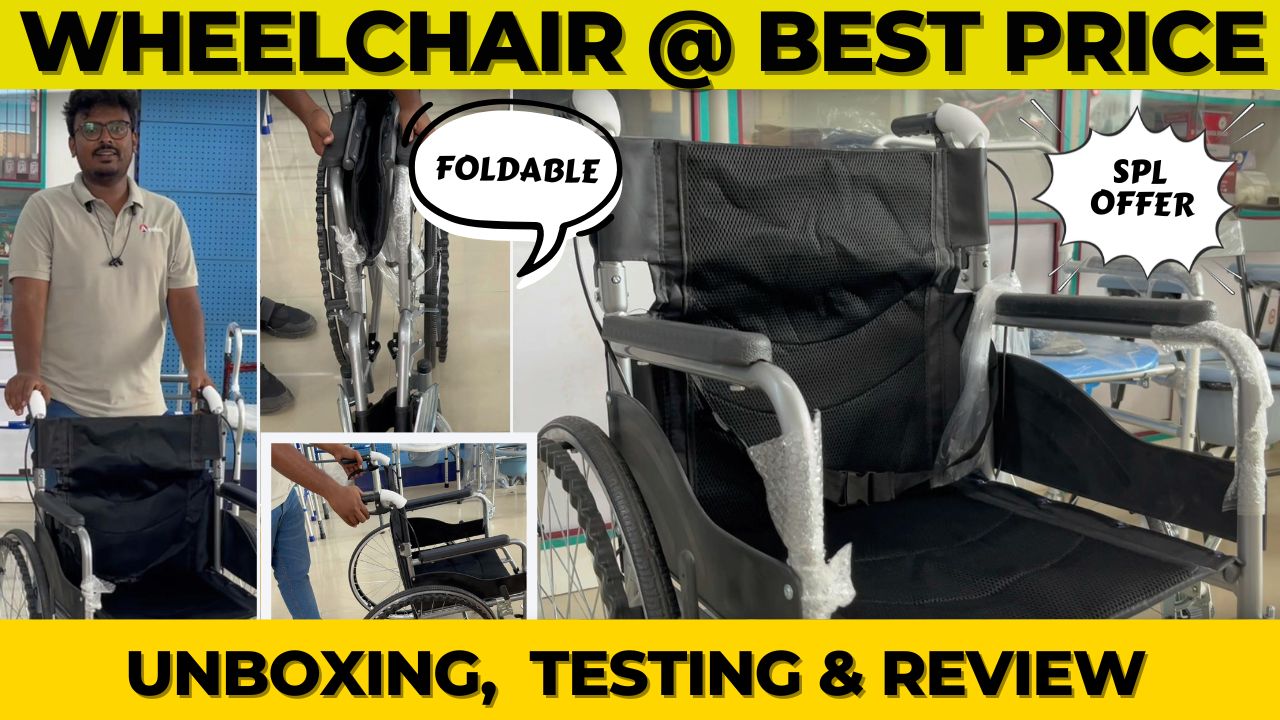Foldable wheelchair near me at Porur Chennai | Great Price on Wheel chairs