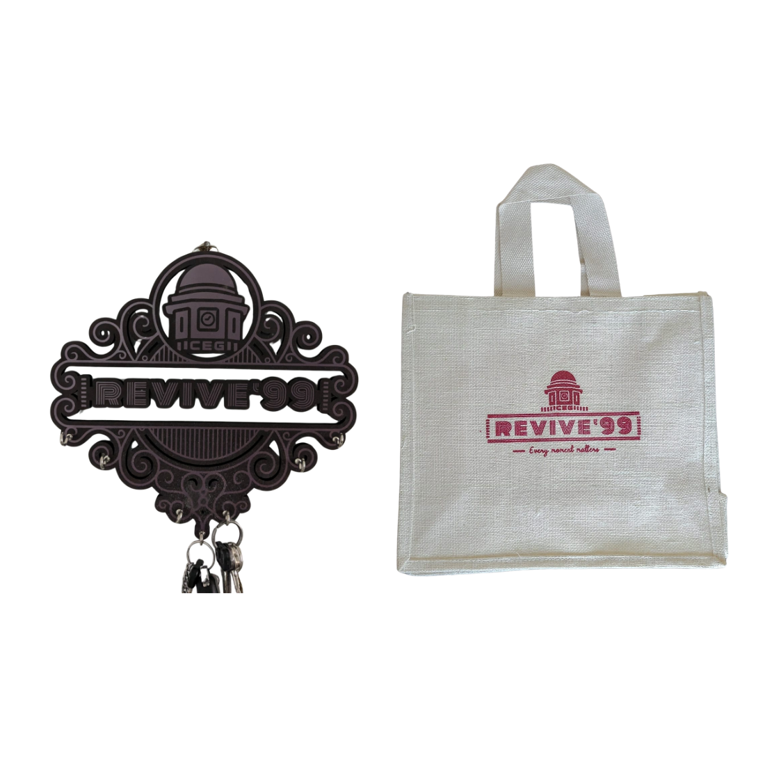 Key Holder + Jute Bag (Combo) - Revive'99