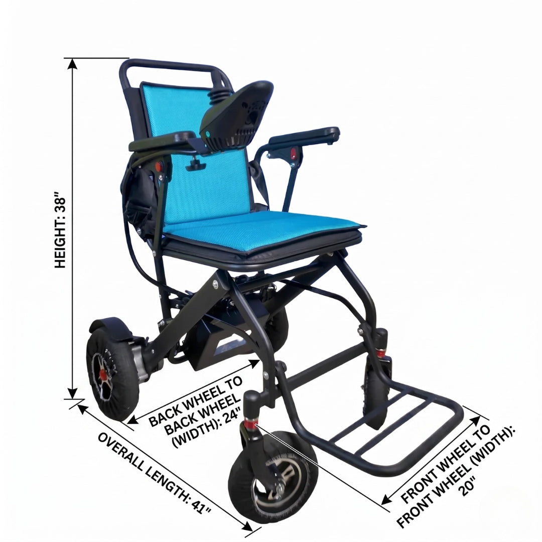 Foldable Electric Wheelchair with Remote, Lithium ion Battery