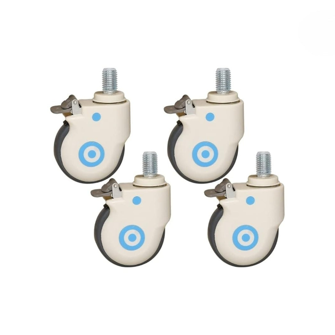 Hospital Bed for Home - Semi Fowler Bed with Castor Wheels, Head Adjustable, Side Railing, & IV Stand