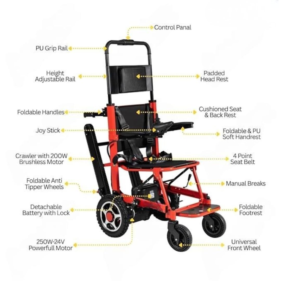Stair Climbing Wheel Chair Electric With Joystick - Stair Case Climber