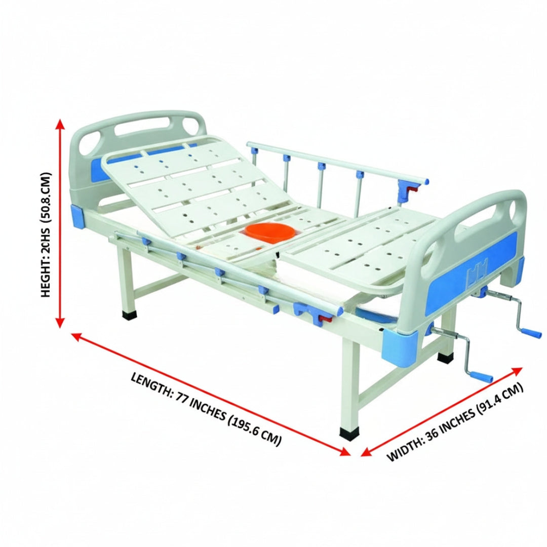 Hospital Bed For Home - Double Fowler Cot With Commode/Toilet Pot