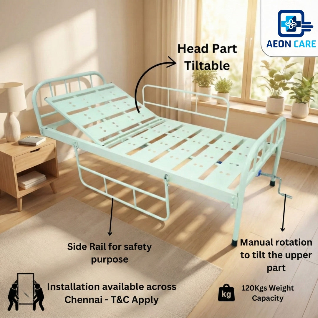 Hospital Bed For Home - Semi Fowler Hospital Bed For Home With Side Railings