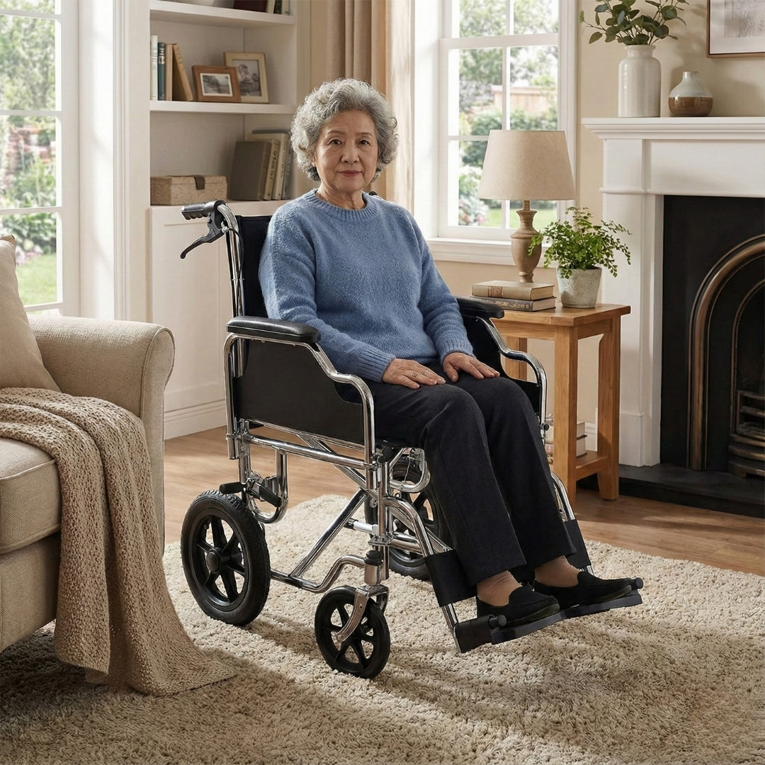 Foldable Light Weight WheelChair with Solid Tyres