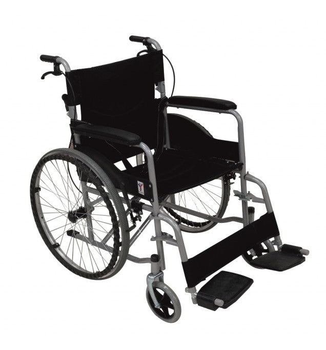 Wheelchair With Back Folding & Brake Assist - Powder Coated