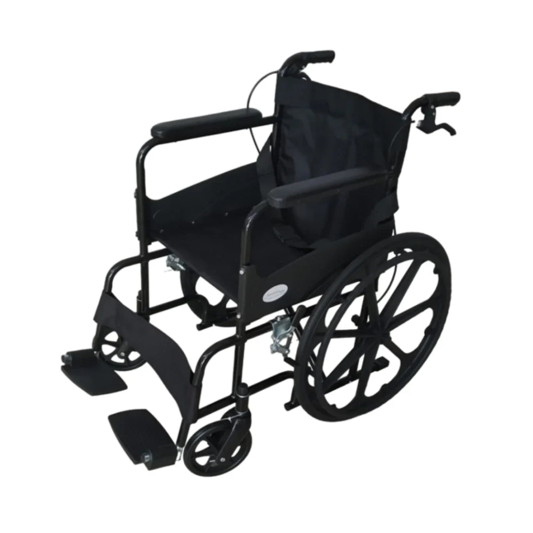 Foldable Lightweight Wheelchair with Attendant Brakes