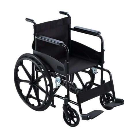 Foldable Lightweight Wheelchair - Black Powder Coated