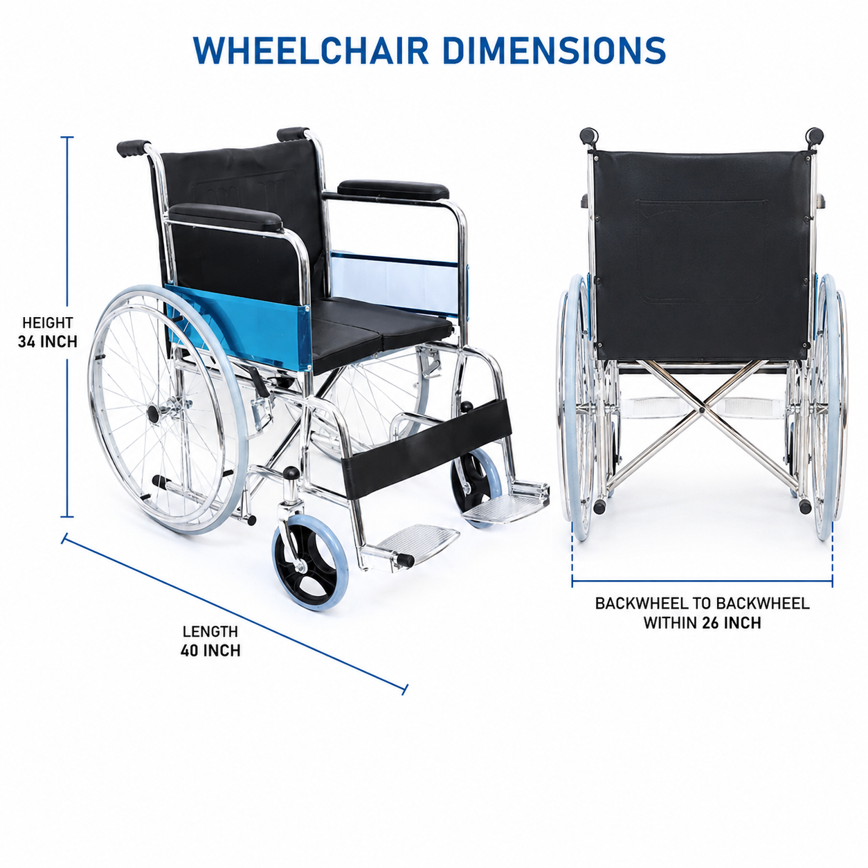 Foldable Wheelchair with Cushion Seat 809Y