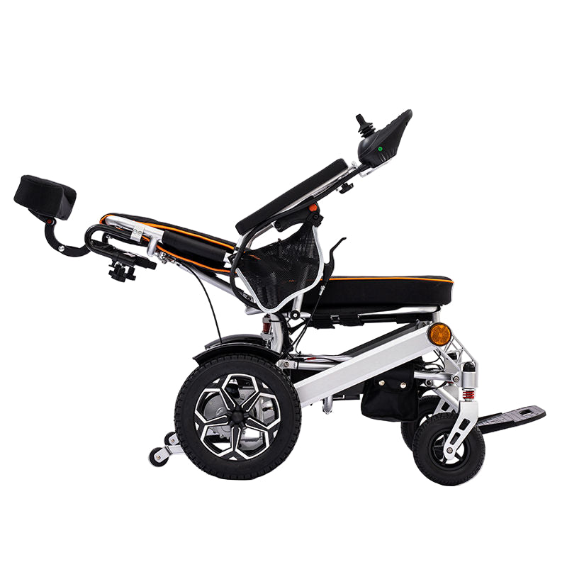 Foldable electric wheelchair with reclining at best price 
