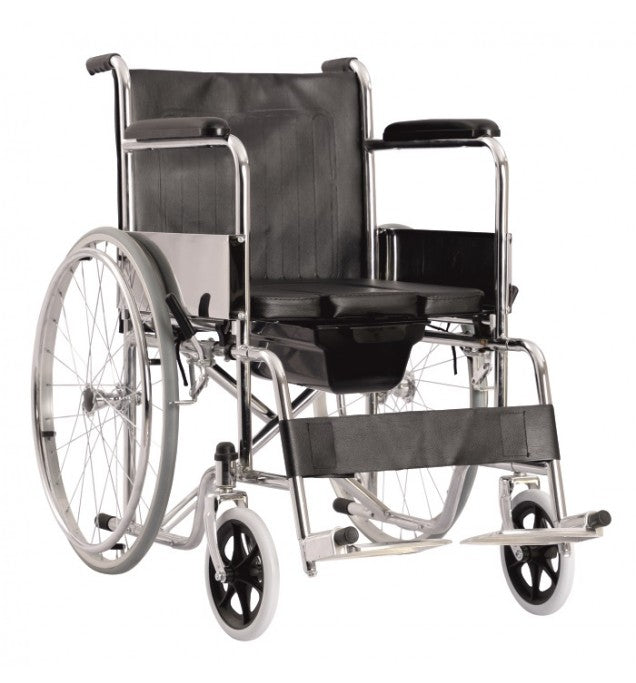 Commode Wheelchair - U Cut Commode Wheelchair