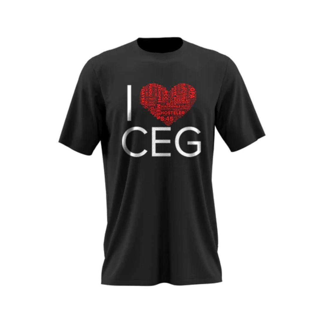 I LOVE CEG Half Sleeve T-Shirt (Black)
