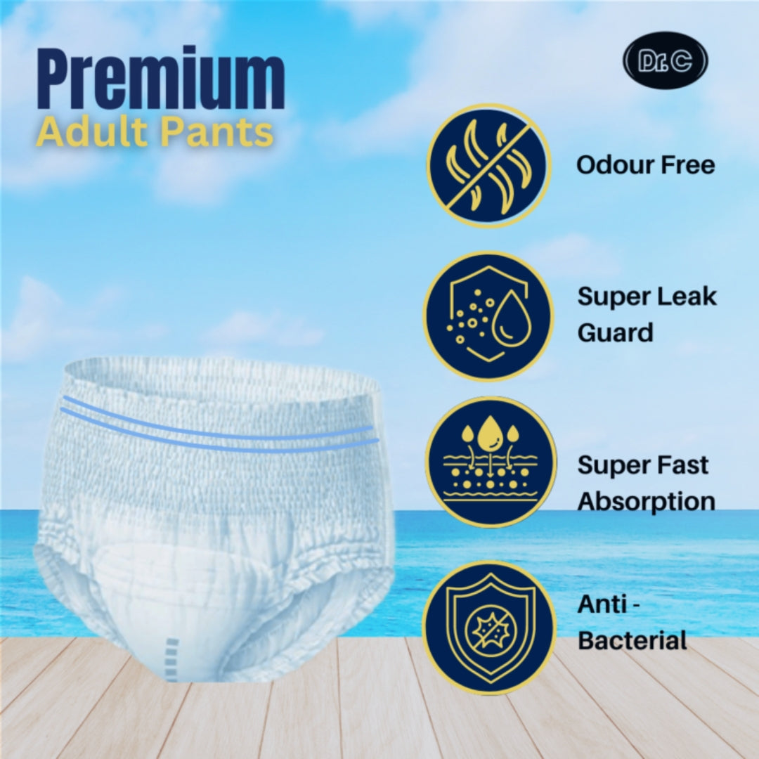 Dr.C Premium Pull-Up Diapers for Adults | 12 hrs Protection