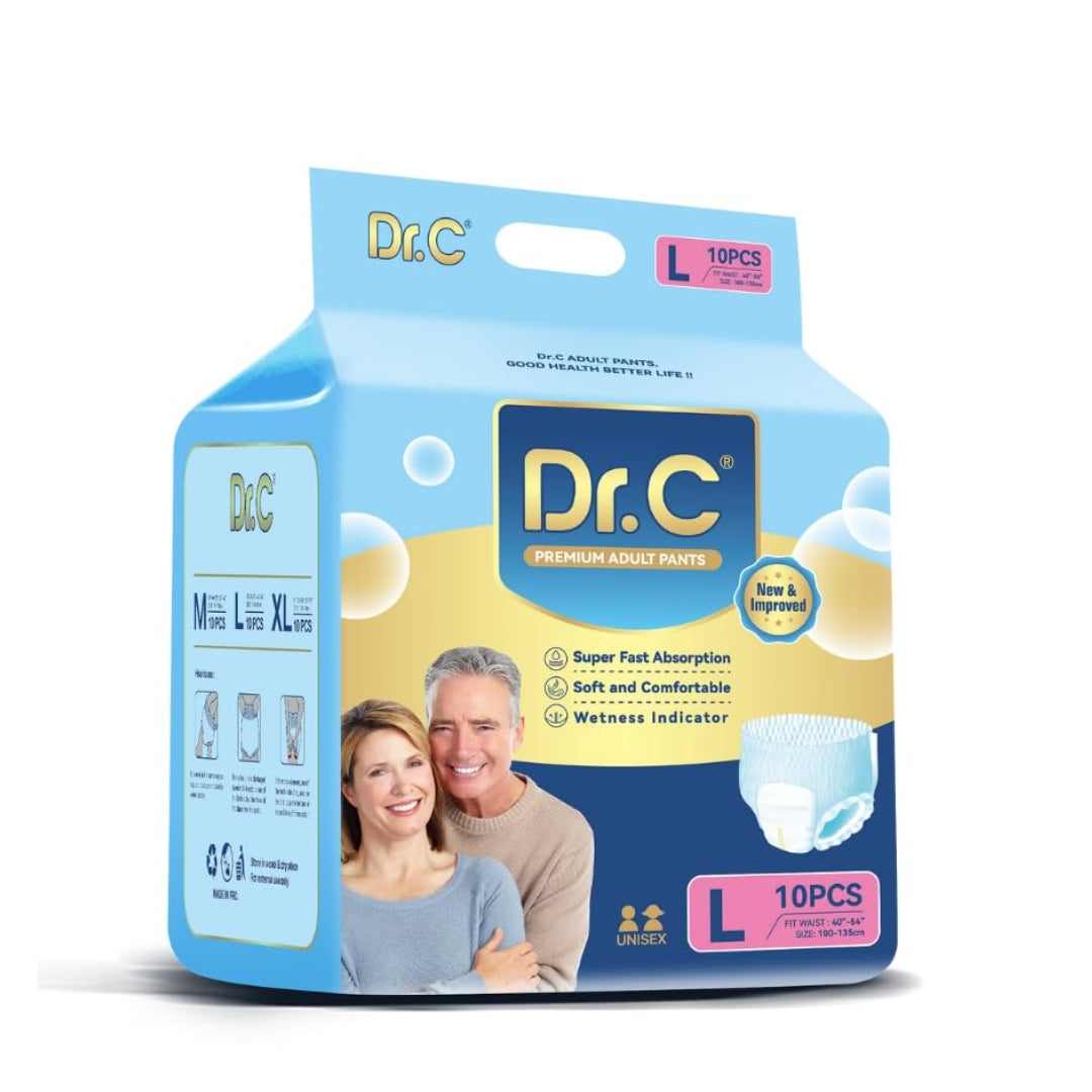 Dr.C Premium Pull-Up Diapers for Adults | 12 hrs Protection