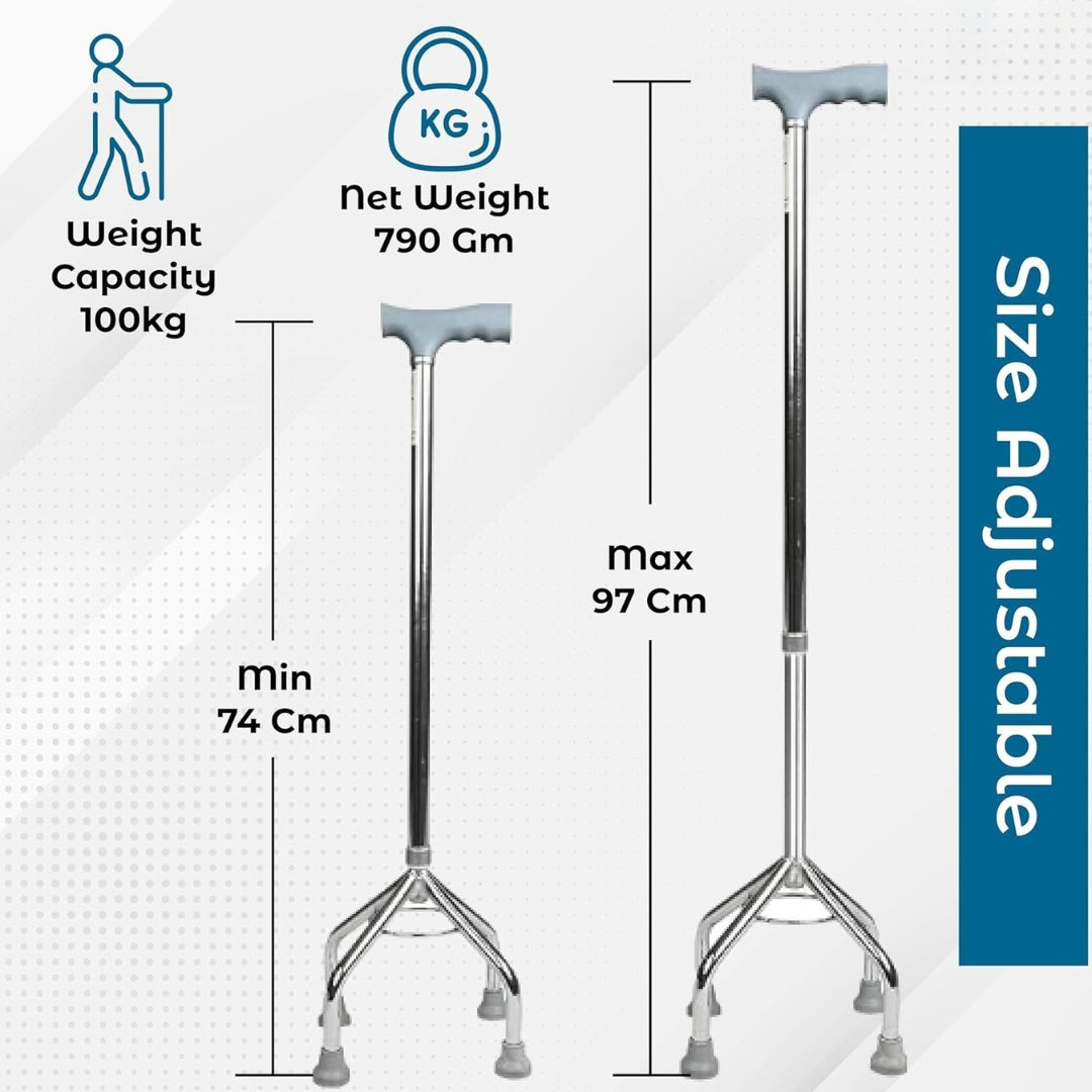 Walking Stick - 4 Leg Height Adjustable
