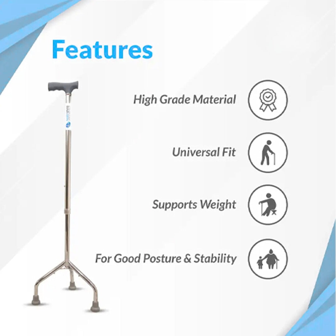 Walking Stick 3 Leg - Height Adjustable