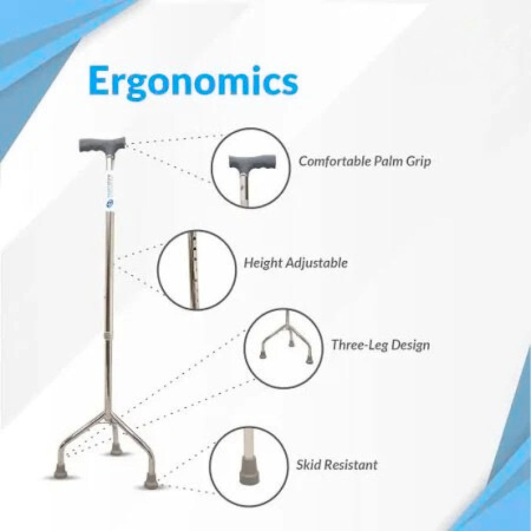Walking Stick 3 Leg - Height Adjustable
