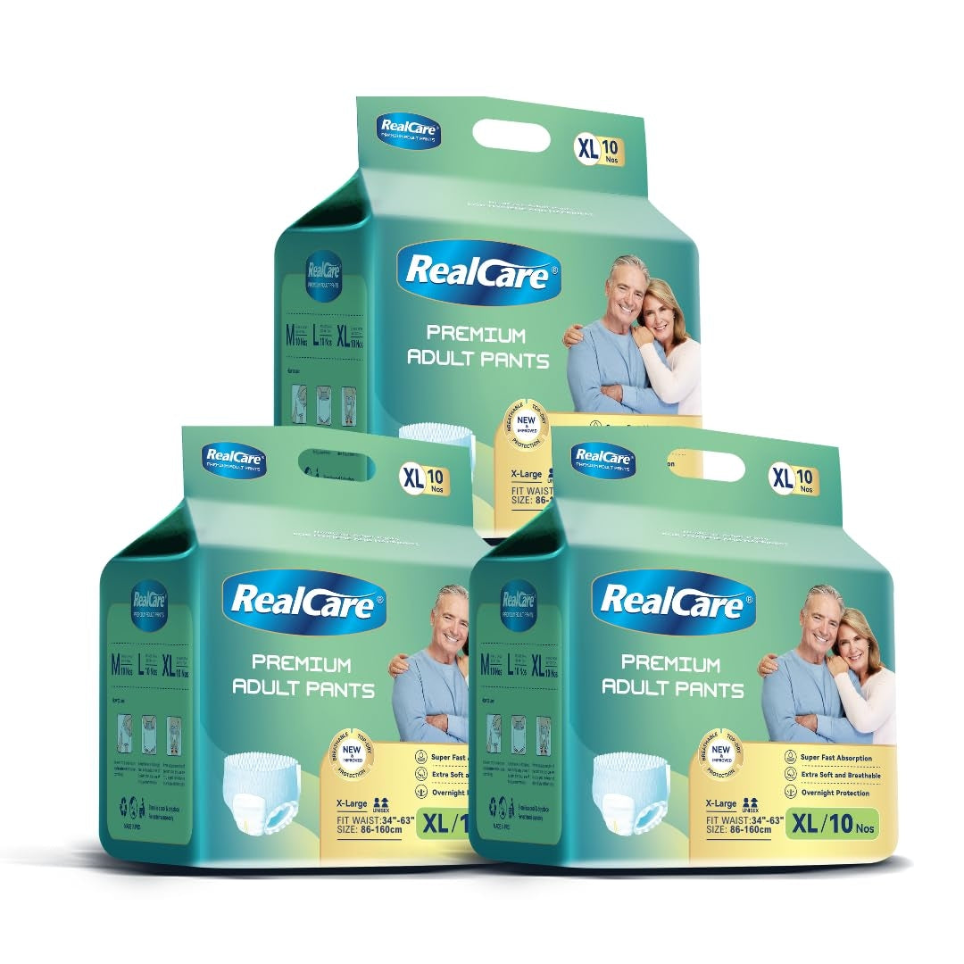 Realcare Overnight Adult Diaper (Tape Style) highly comfort design with Odour Free & Leak Proof