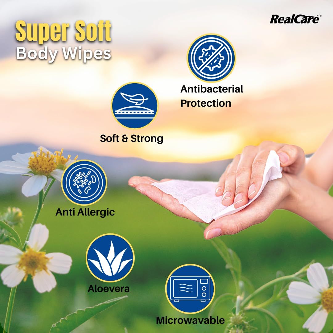 Realcare Adult Body Wipes Extra soft and Lengthy Body towels, Hygienic and cleansing