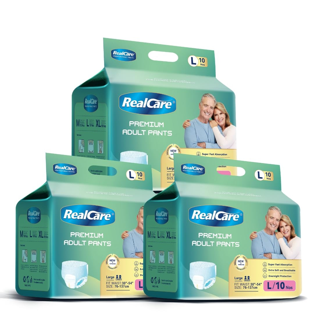 Realcare Overnight Adult Diaper (Tape Style) highly comfort design with Odour Free & Leak Proof