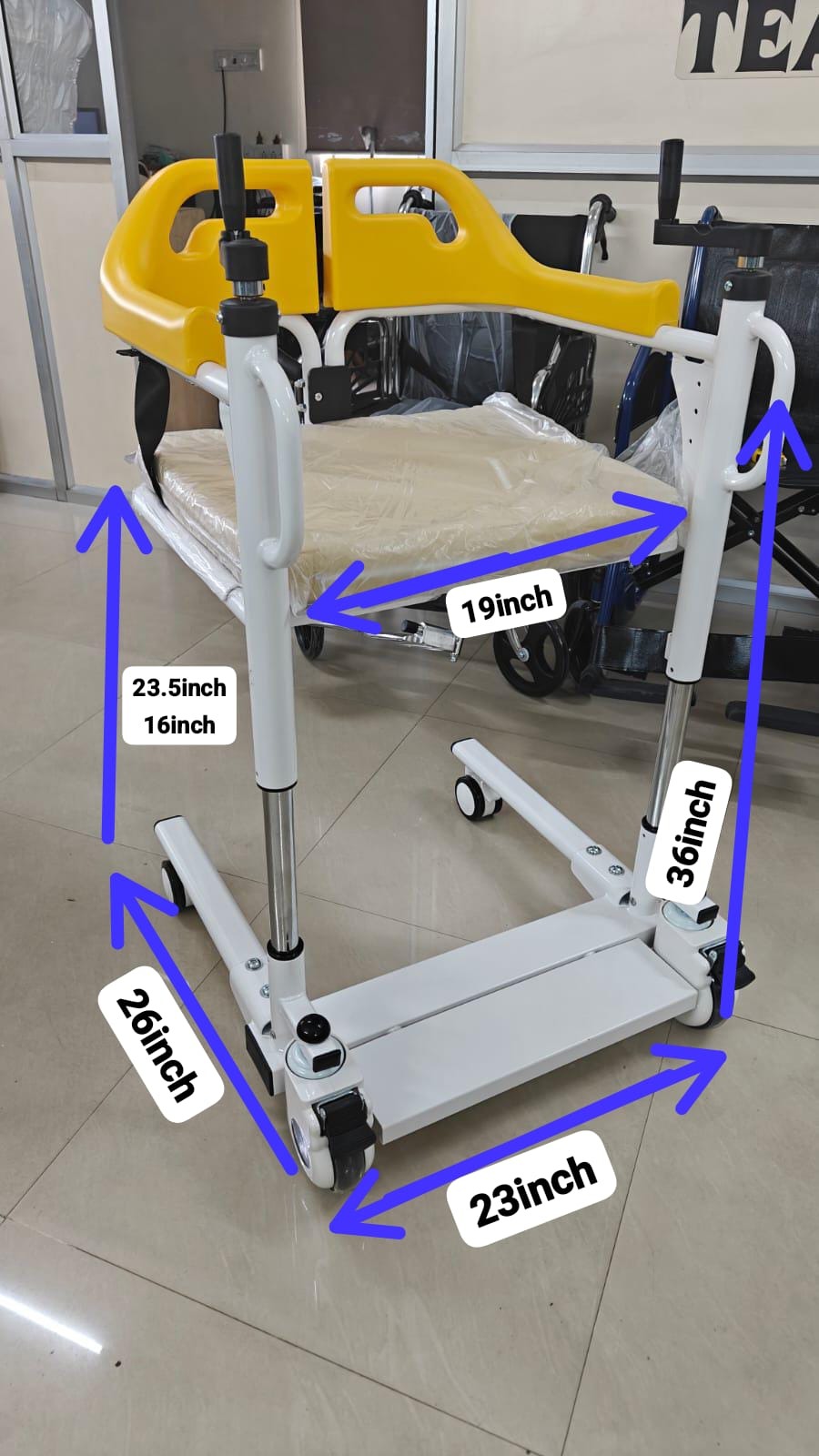 Patient Lift Transfer Wheelchair - Multipurpose Manual Transfer Wheelchair
