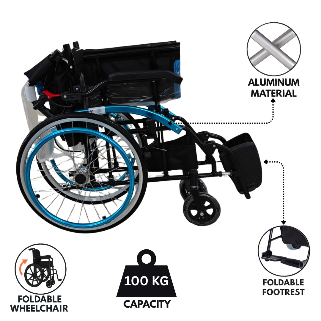 Light Weight & Foldable Wheelchair-Self Propelled Aluminum