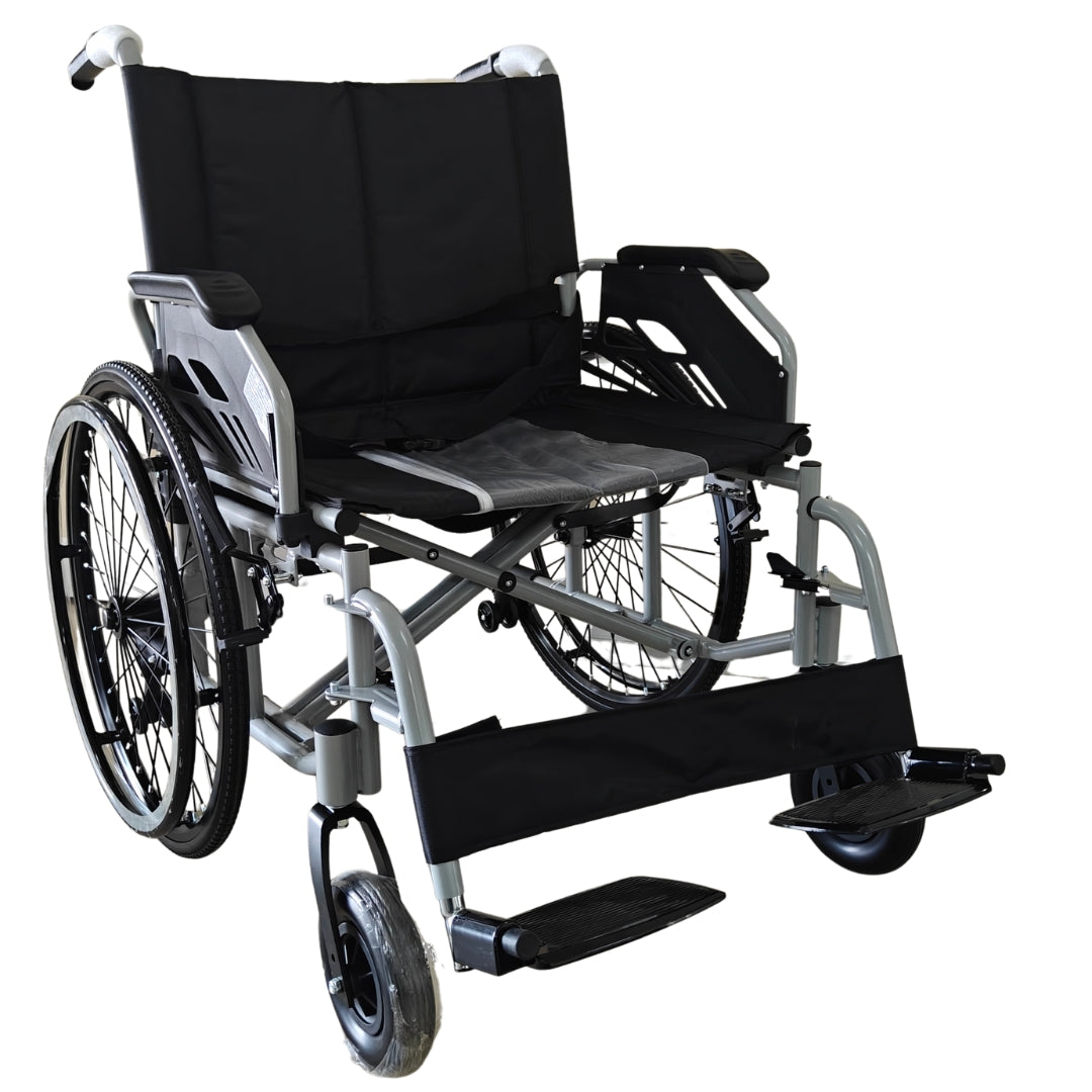Foldable Heavy Duty Wheelchair with 200KG Capacity