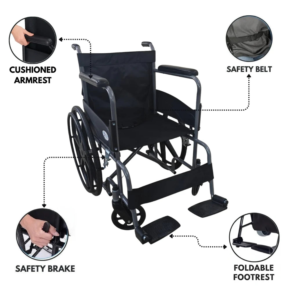 VISSCO - Rodeo Lite Foldable Wheelchair with Mag Wheels