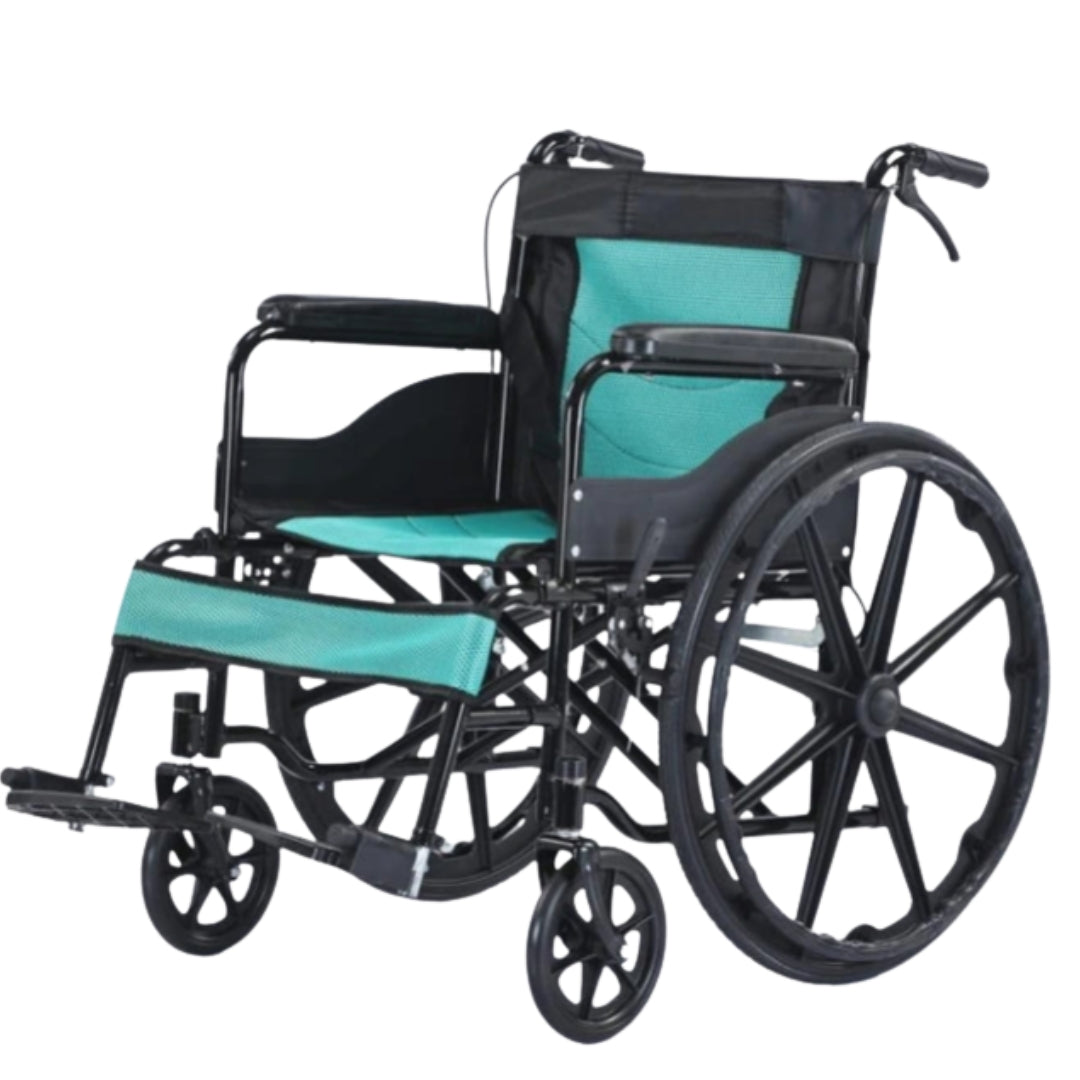 Foldable Lightweight Wheelchair with Attendant Brakes 102P