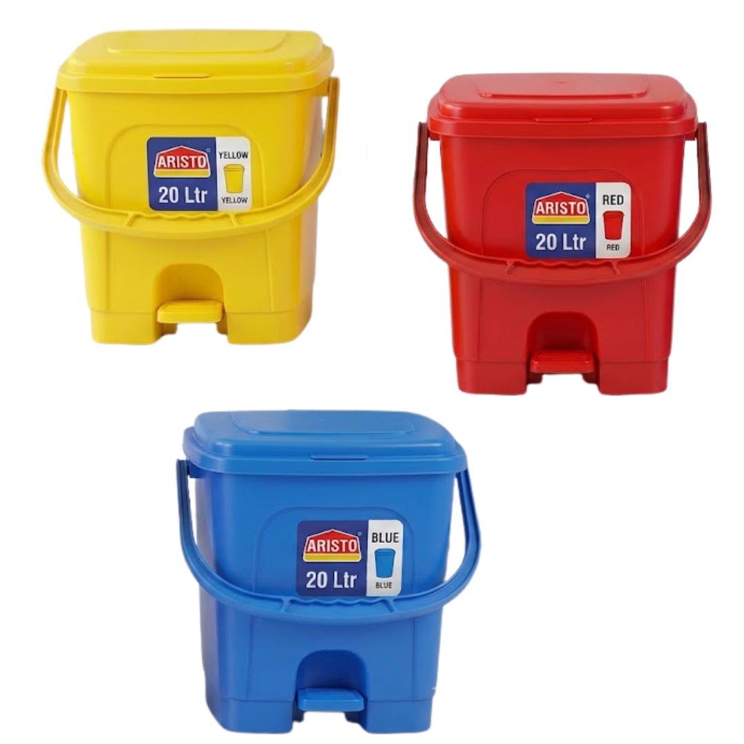 ARISTO Plastic Pedal Dustbin With Handle 20 ltr