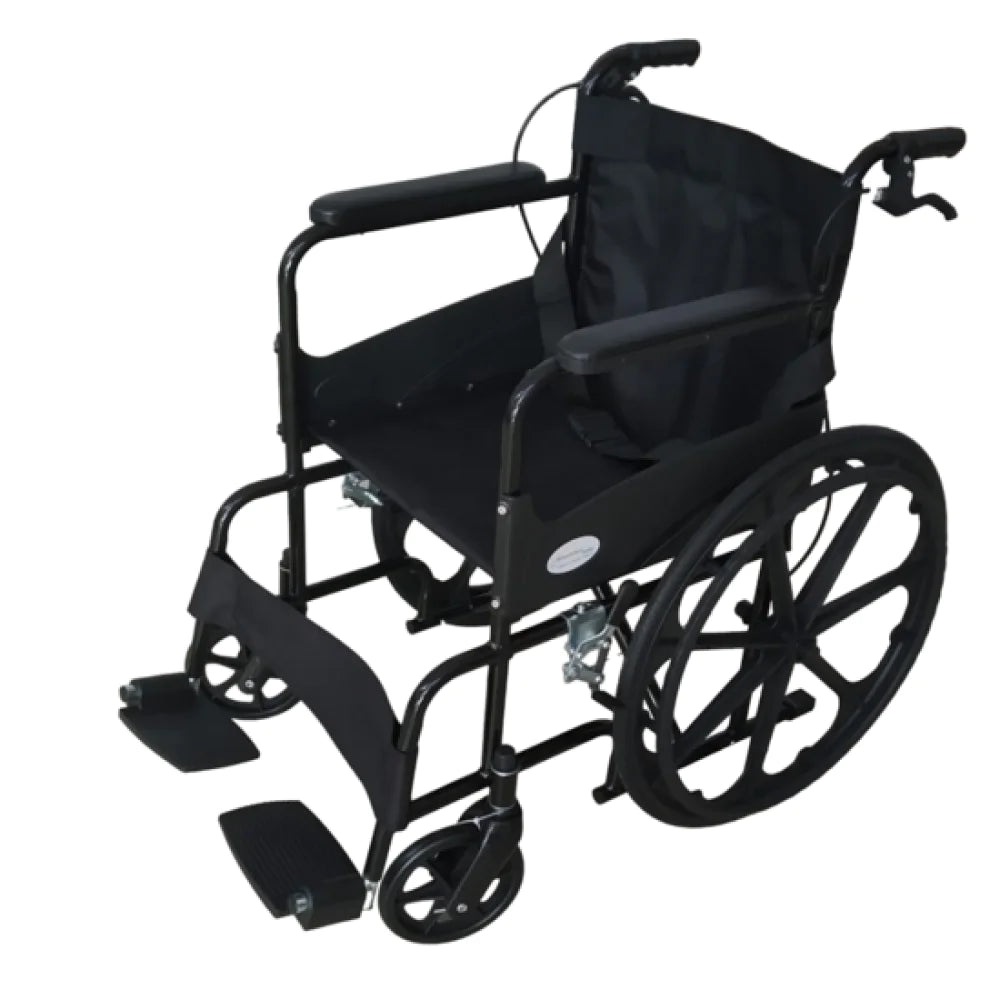 Foldable Lightweight Wheelchair with Attendant Brakes