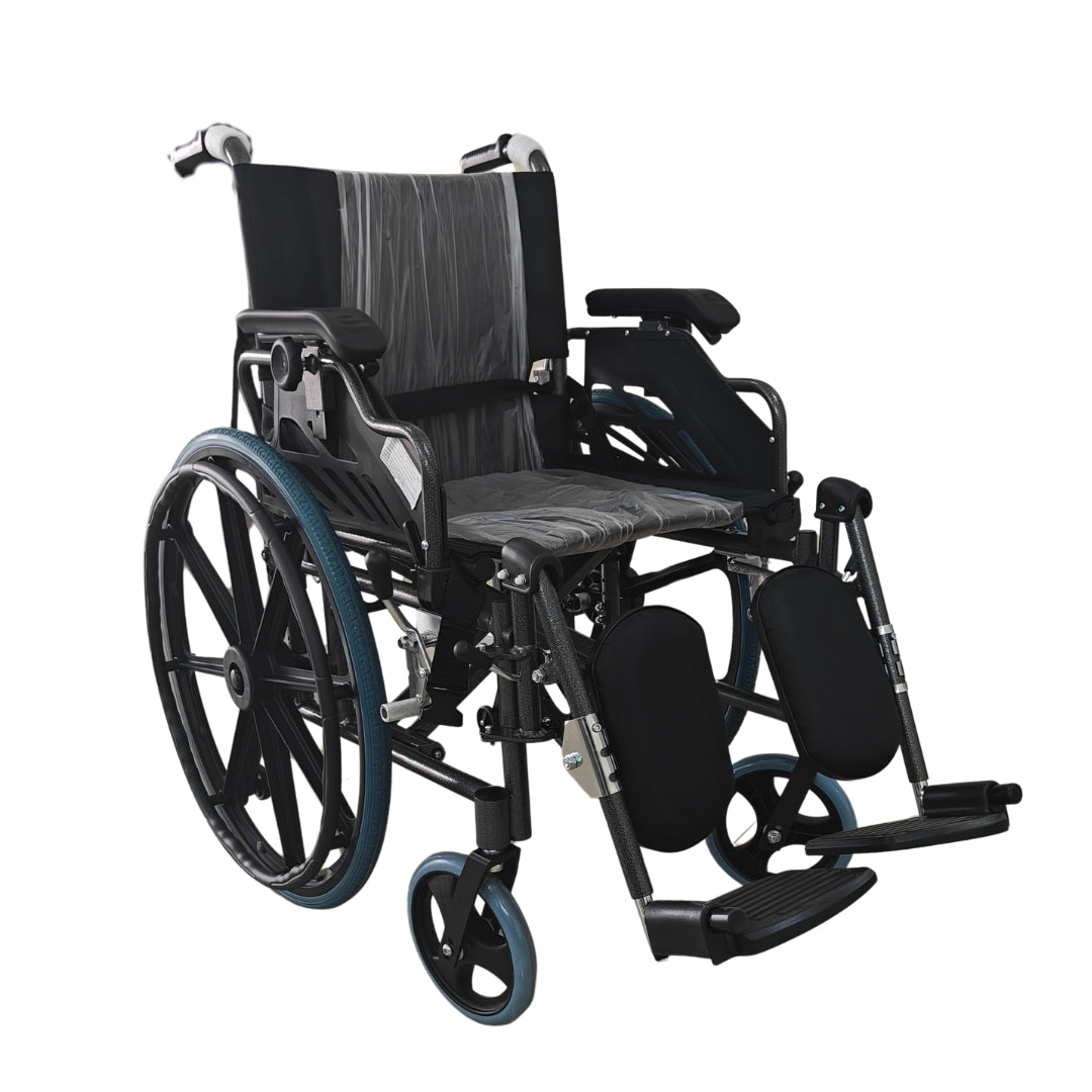 Foldable Wheelchair with Elevating Footrest - Aluminum