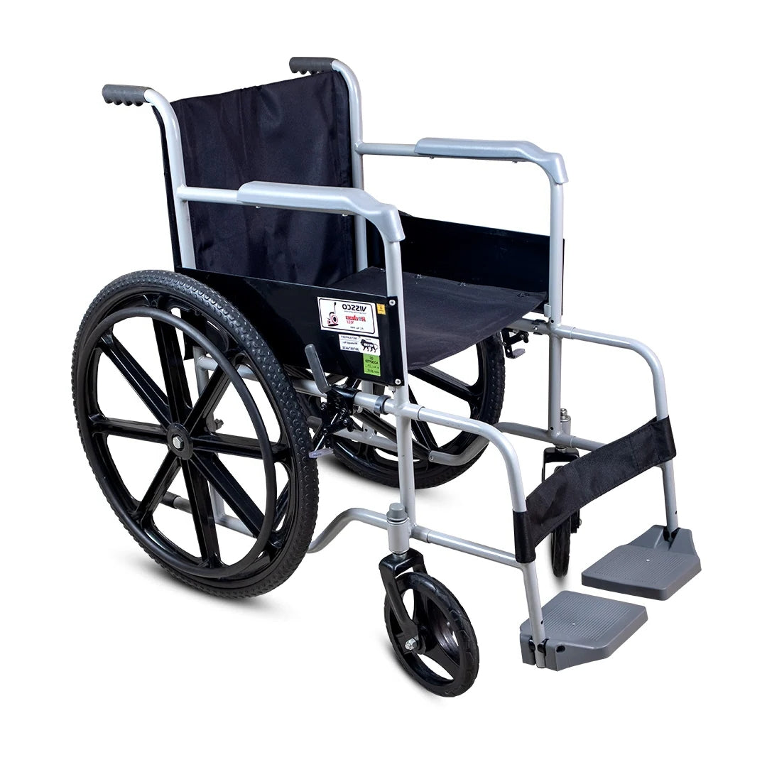 VISSCO Foldable Wheelchair - Rodeo Veer Mag Wheel with Legrest Removal