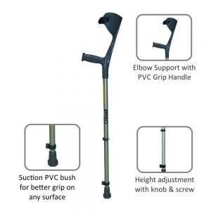 Vissco champ max elbow crutch - Fixed handle