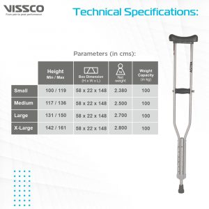 Vissco Astra Under Arm Crutches Aluminum / pair