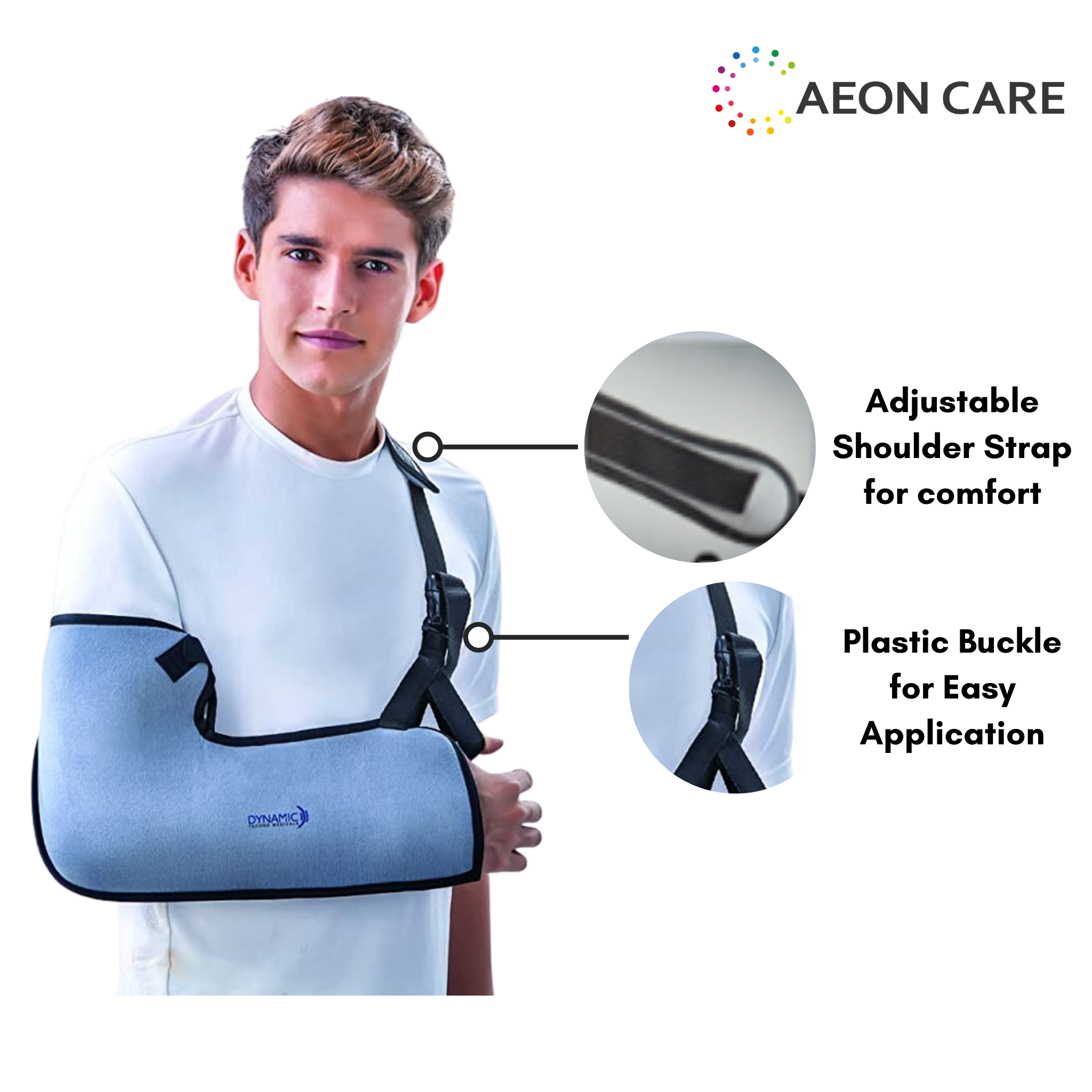 AeonCare  arm shoulder pouch or Hand Plaster belt comes with the adjustable shoulder strap, and plastic buckle for easy application