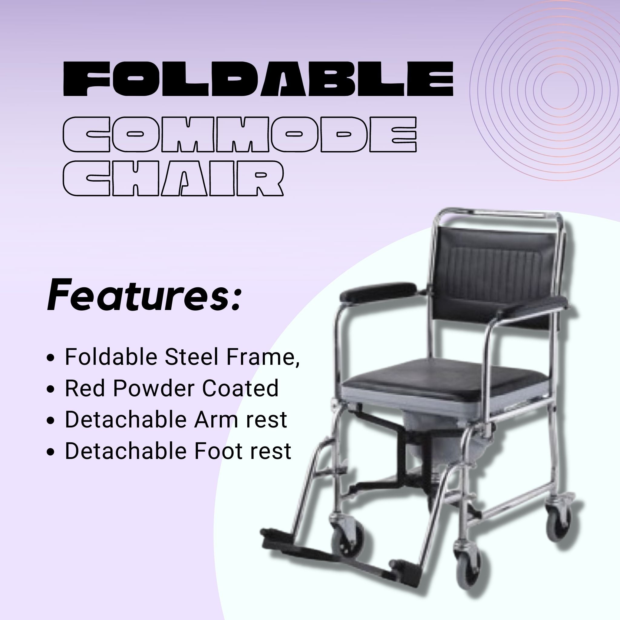 Foldable Shower Commode Wheel Chairs