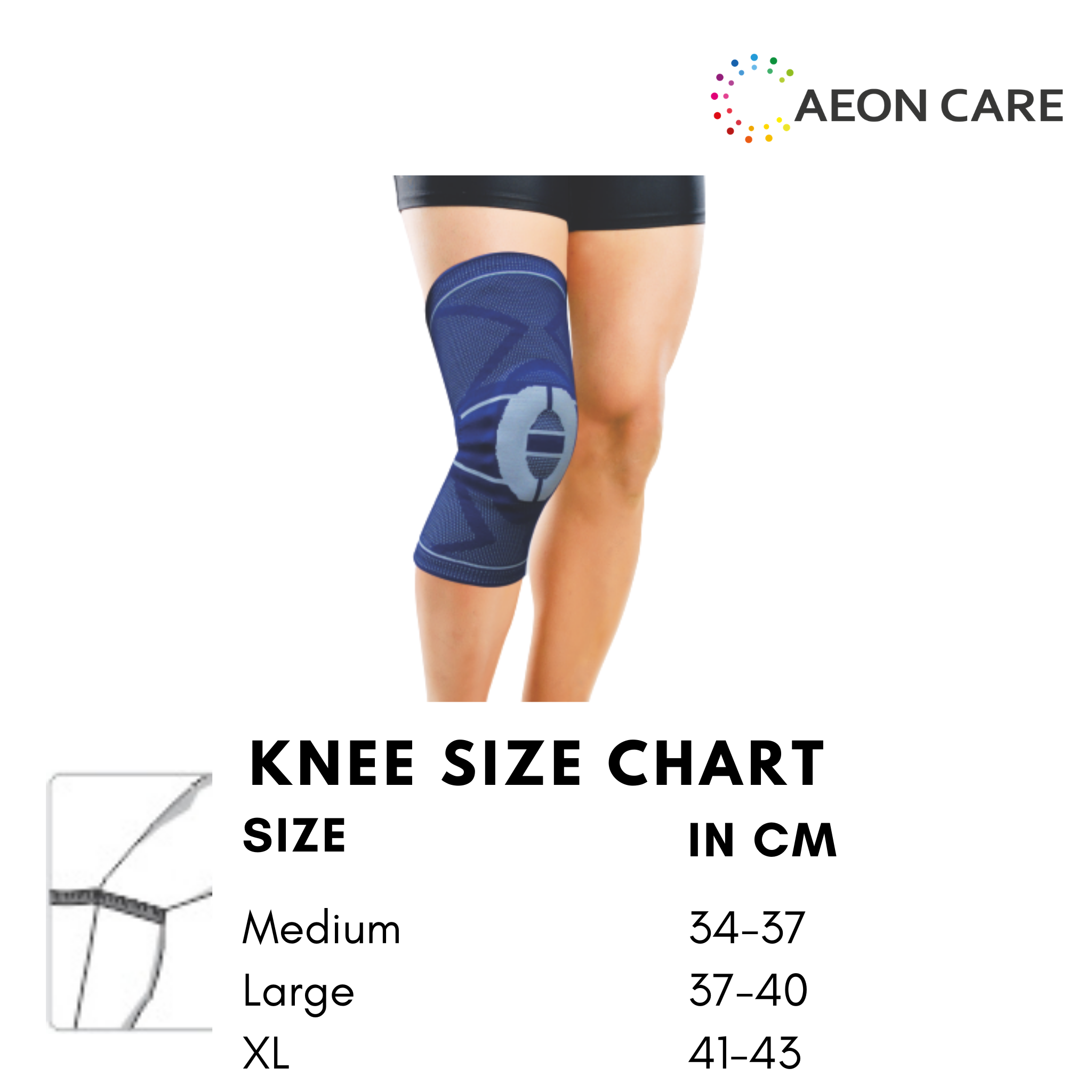 knee brace size chart. How to measure size for Knee Brace