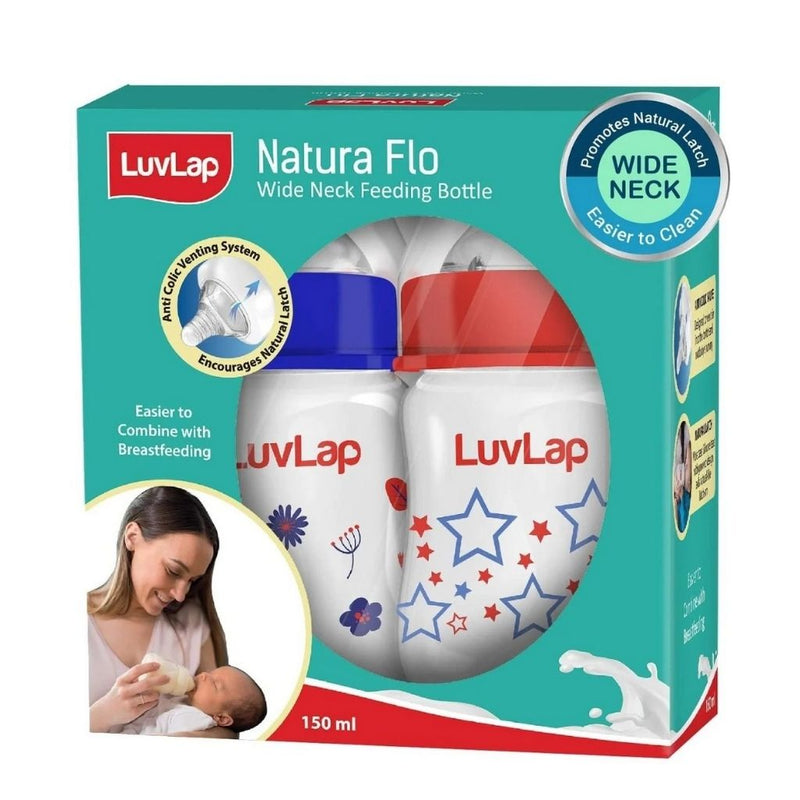 Luvlap Baby Feeding Bottle - Wide Neck Bottle (Pack of 2)