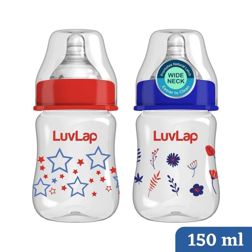 Luvlap Baby Feeding Bottle - Wide Neck Bottle (Pack of 2)