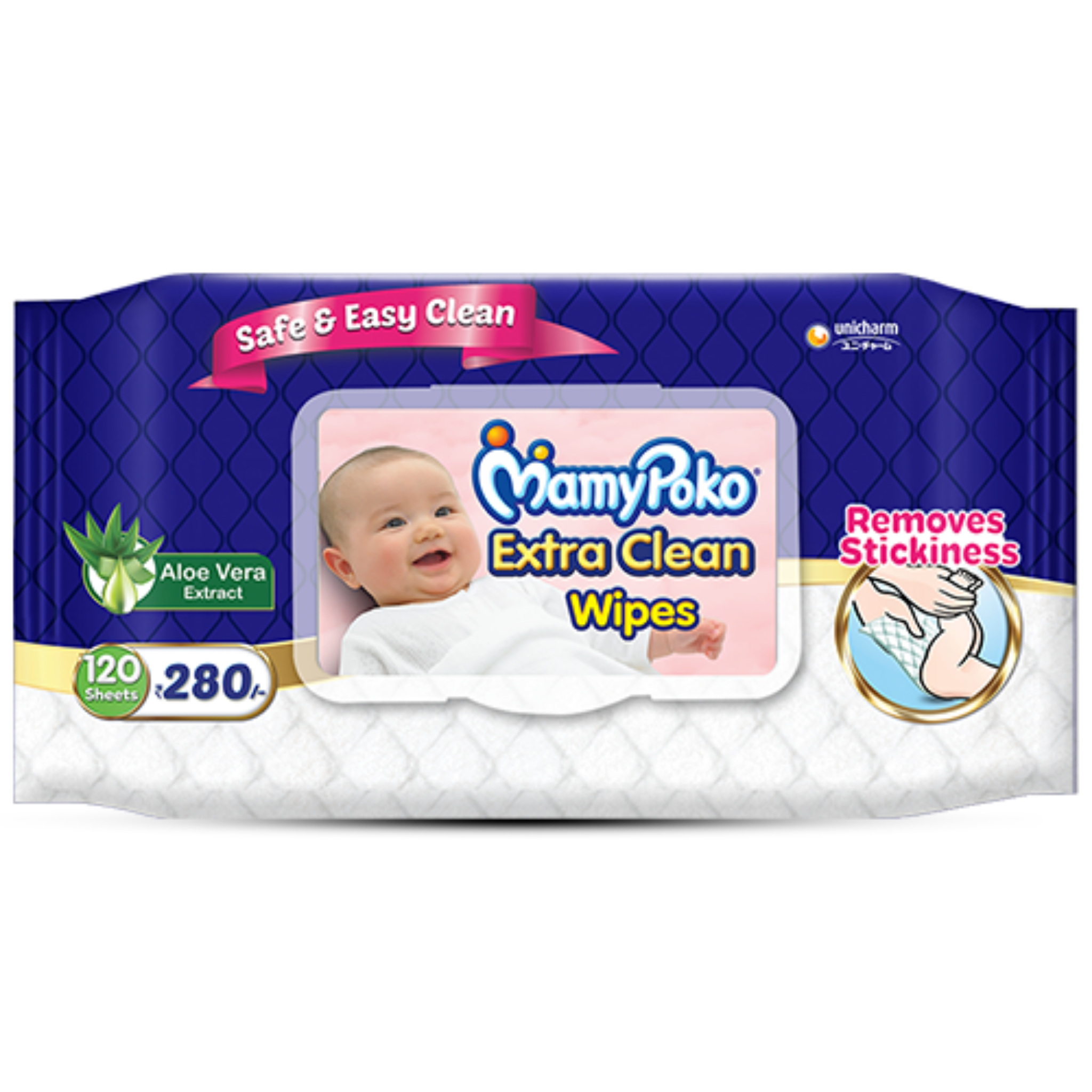 Buy Mamypoko Extra clean wipes comes with Thick crisscross sheet which helps in effective cleaning