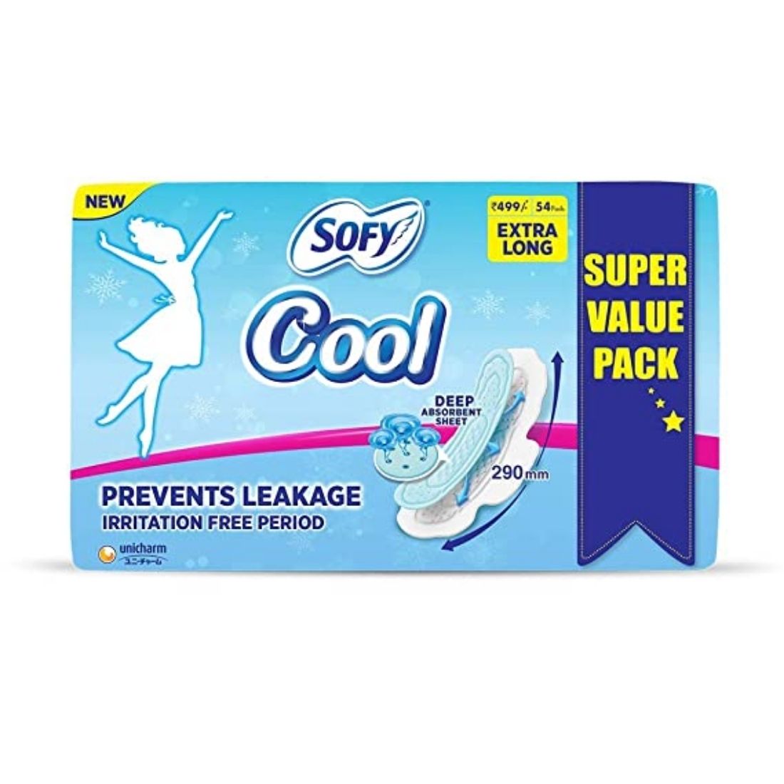 Buy Sofy Cool Sanitary Napkins has a unique cool-pad technology that gives you a feeling of coolness & freshness during your periods.