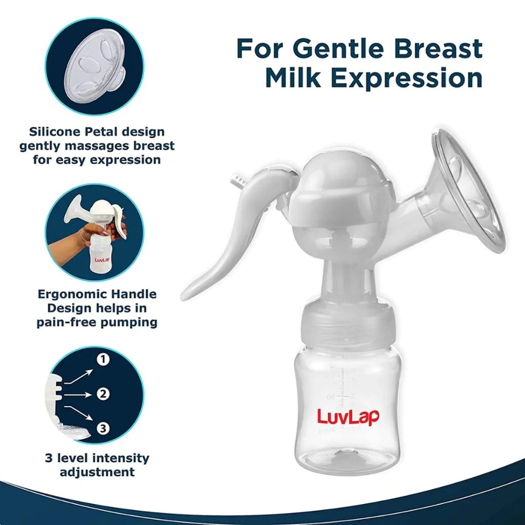 Luvlap Manual Breast Pump, BPA Free